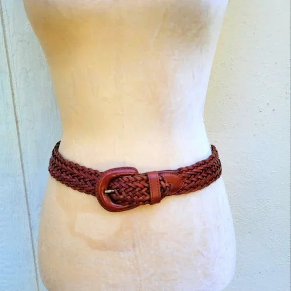 Talbots | Accessories | Talbots Woven Brown Leather Belt  display picture 3